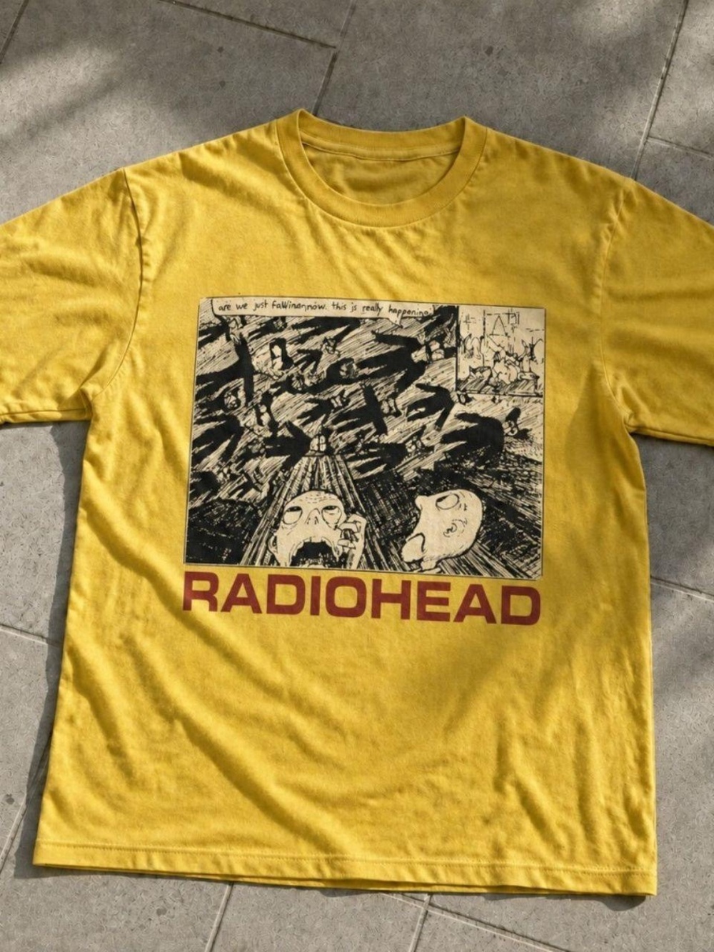 Gildan Yellow Radiohead Graphic Tee